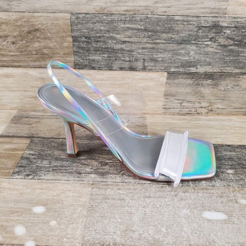 Marc Fisher Dekle Womens Sandals Sz 9 M Silver Padded‎ Insole Slingback Strappy